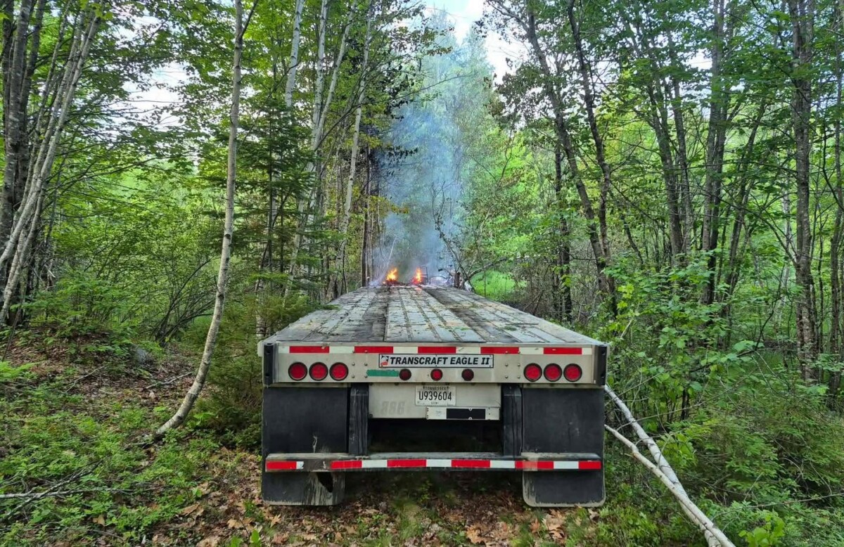 Drivers warned about GPS routes after big rig burns in remote Maine forest