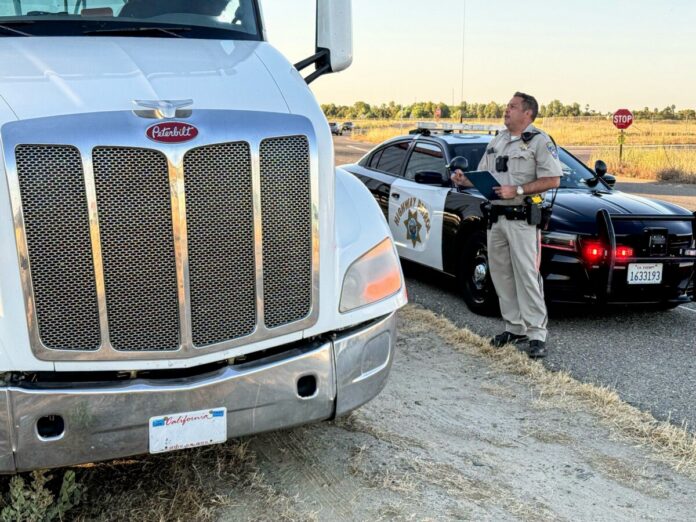 CHP image of truck towed for expired registration