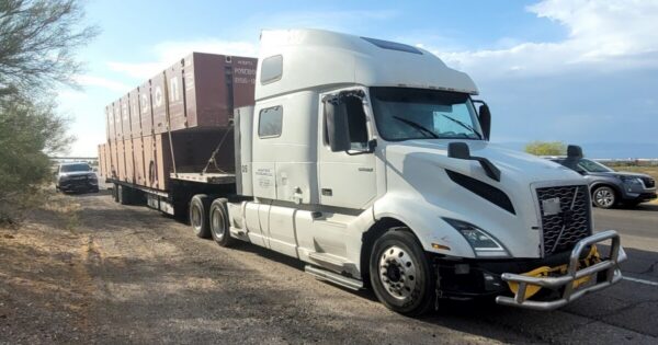 Truck driver out-of-service after Arizona troopers find no permit, registration, or brake lights on oversized load on I-10 Truck driver out-of-service after Arizona troopers find no permit, registration, or brake lights on oversized load on I-10
