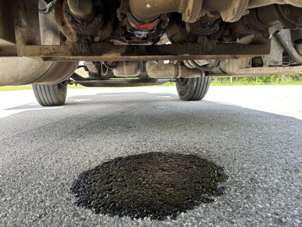 Michigan trooper finds gas leaking from fuel hauler’s tank during roadside CVSA inspection