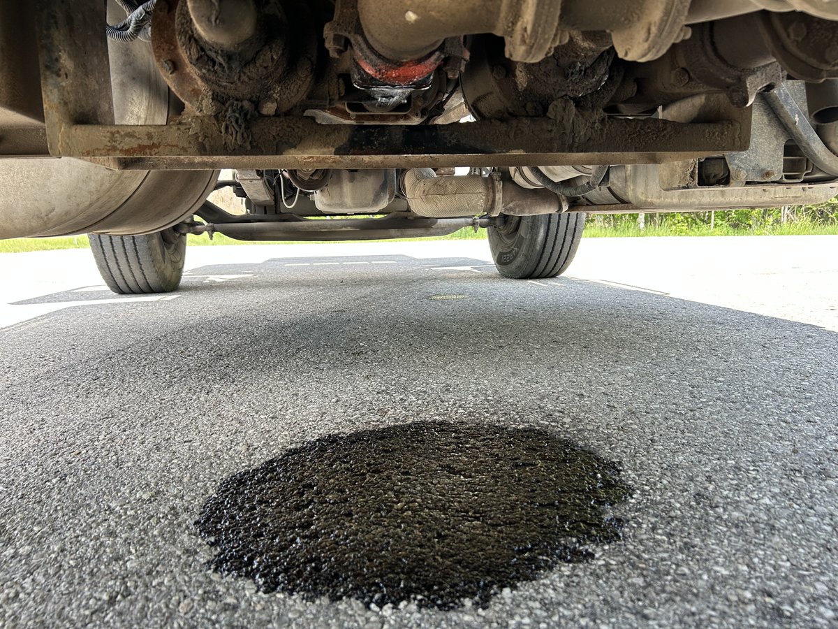 Michigan trooper finds gas leaking from fuel hauler’s tank during roadside CVSA inspection