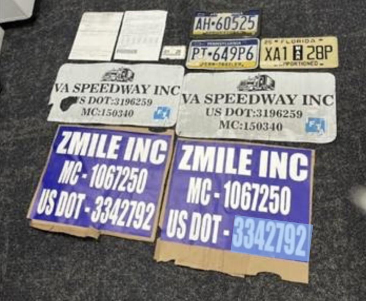New Jersey State Police Image of license plates seized in investigation