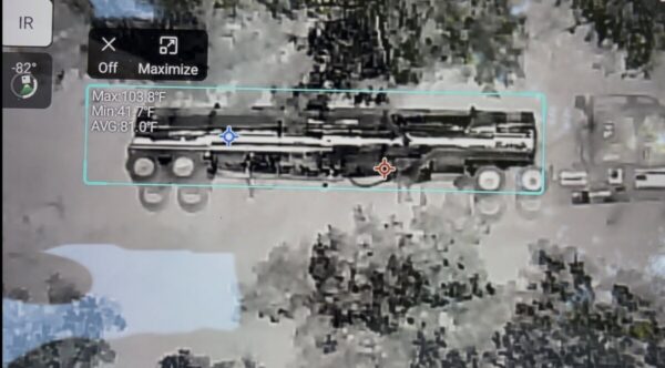 GFPD shared drone image of overturned truck.