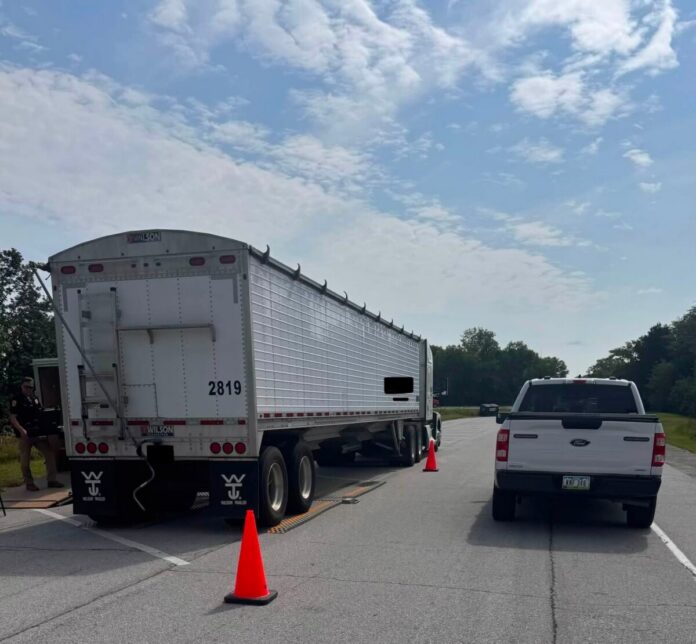 Iowa State Patrol image of overweight truck