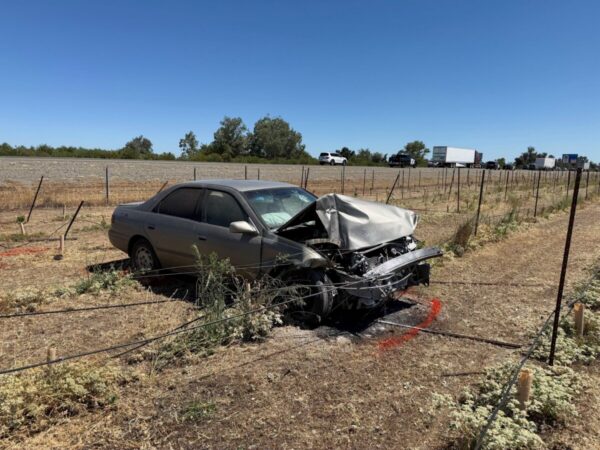 CHP image of totaled Toyota