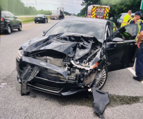 ISP image of suspected OWI driver's crashed car