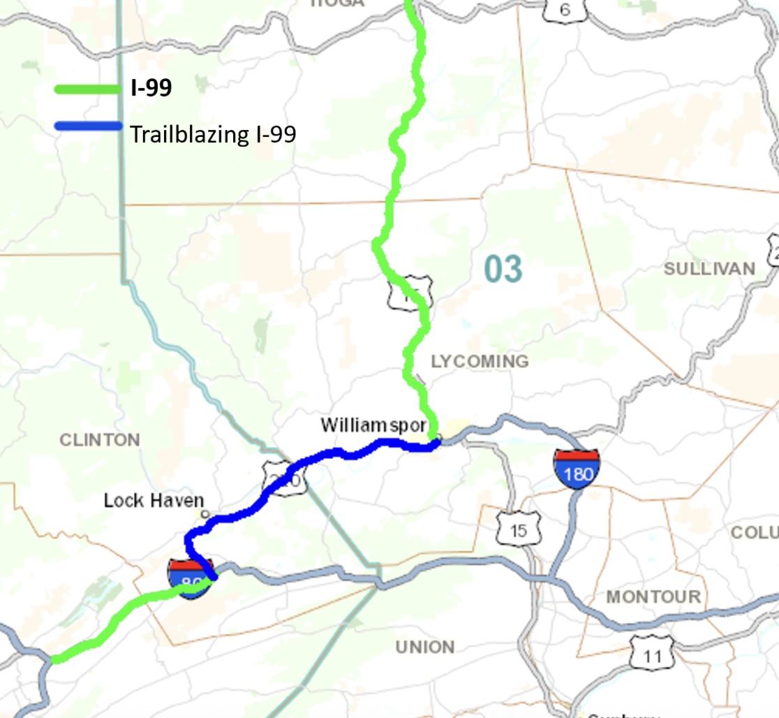 Pennsylvania’s U.S 15 to become I-99 with reduced maximum weight for trucks