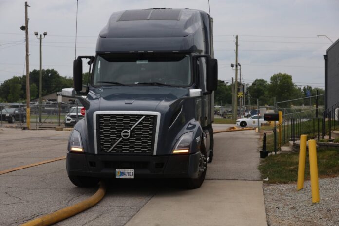 IFD IFD image of semi truck running over water supply line