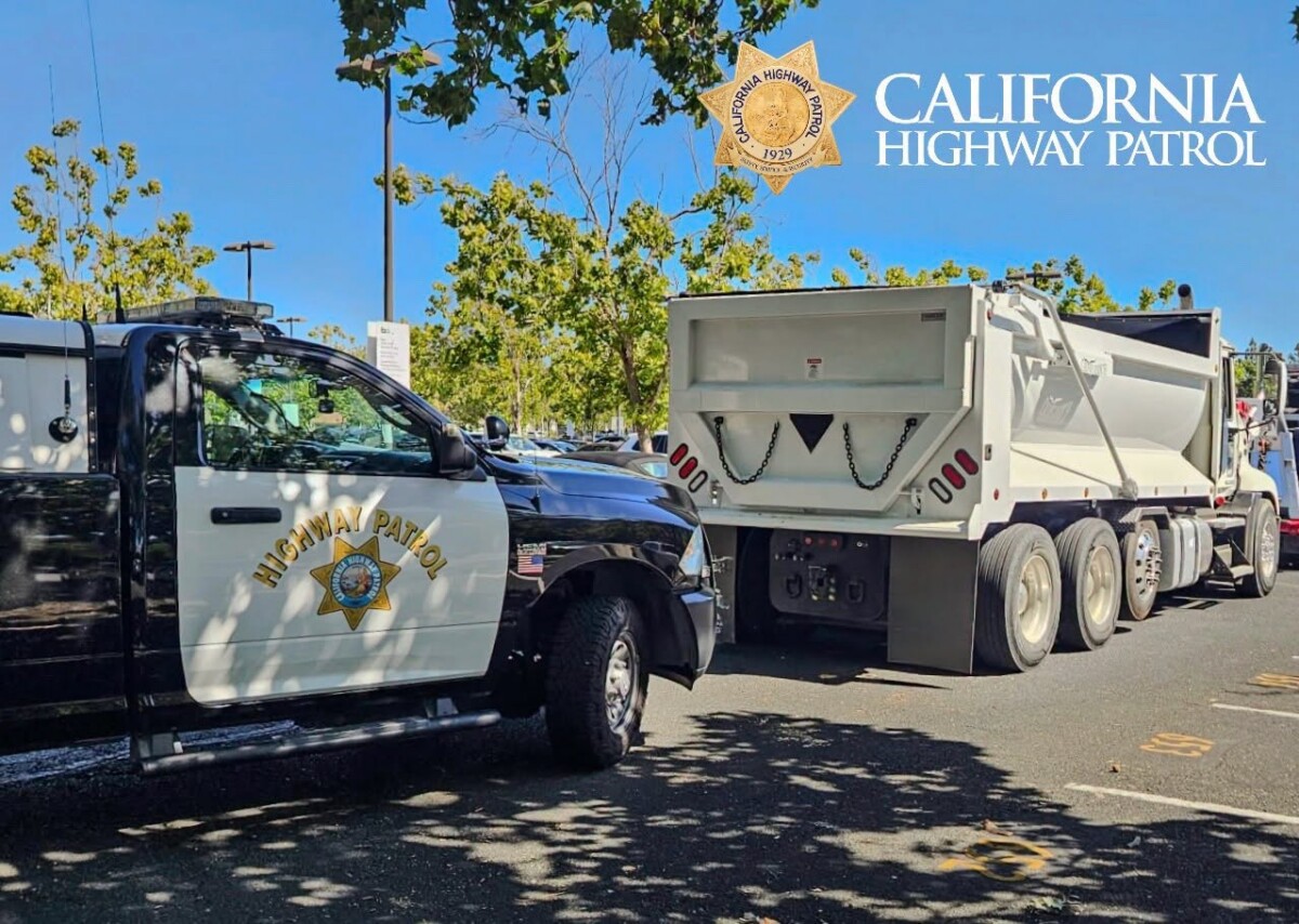 Speeding dump truck on restricted route in California found to be ‘overweight, unregistered, uninsured’