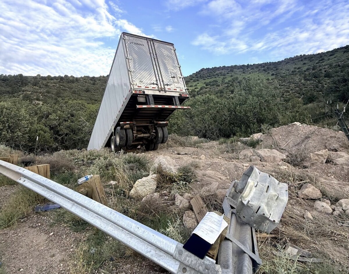 Truck driver loses control on winding mountain roadway in Arizona, crashes down ‘steep ravine’