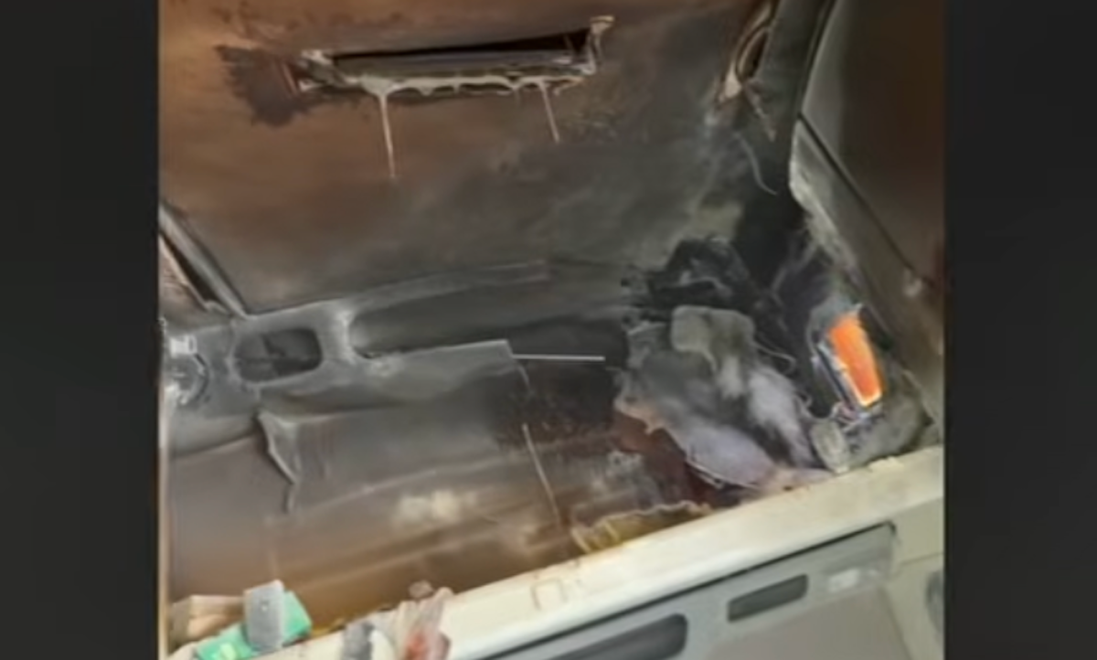Trucker unscathed after lightning strike set his truck on fire